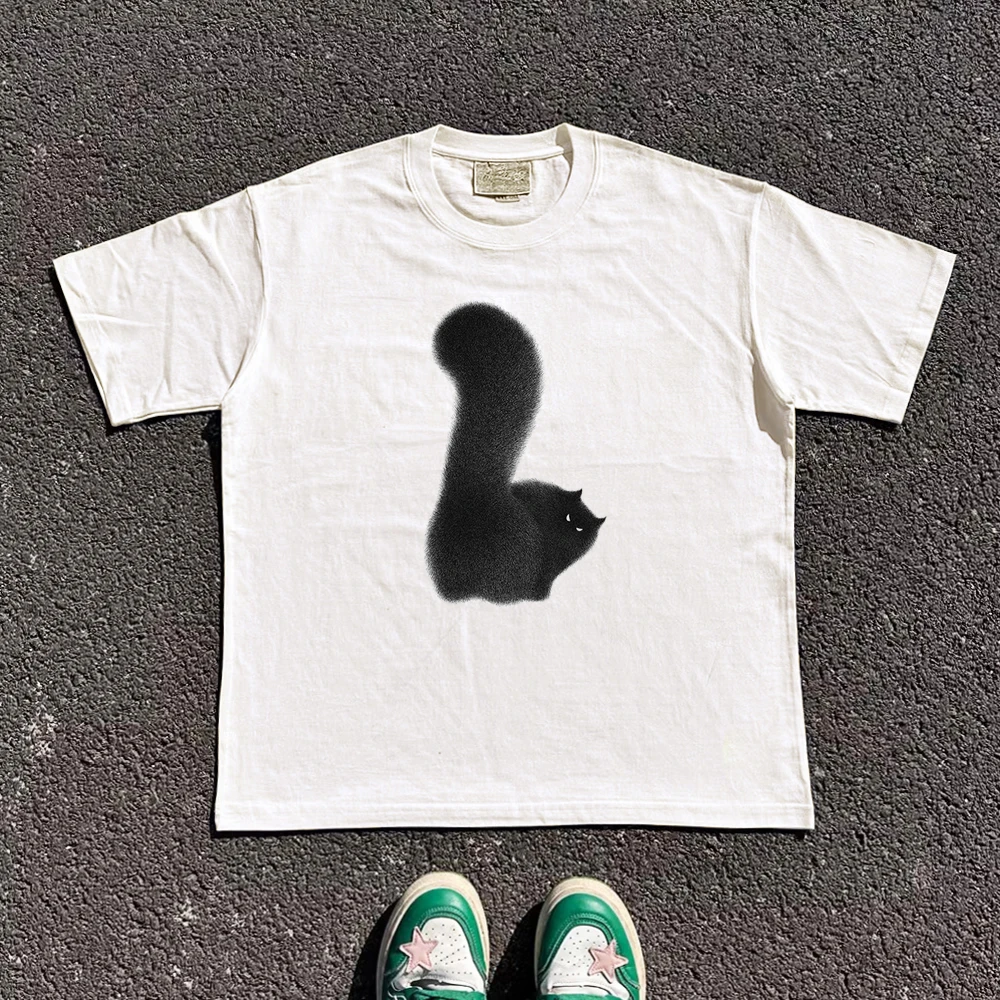 Breathable Fatty  Couple Clothes Short Sleeve Shoulder Version Men Women Cute  T-shirts Fashionable Sun Protection Wear