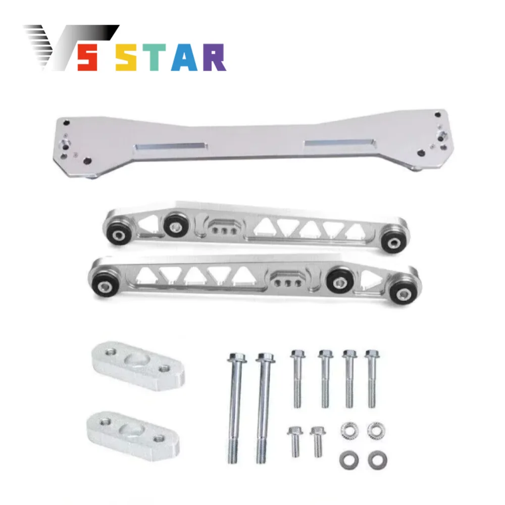 

Durable Billet Aluminum Alloy Rear Lower Control Arm Subframe Brace Tie Bar For 1996 -2000 Honda Civic EK LCA Series Sliver