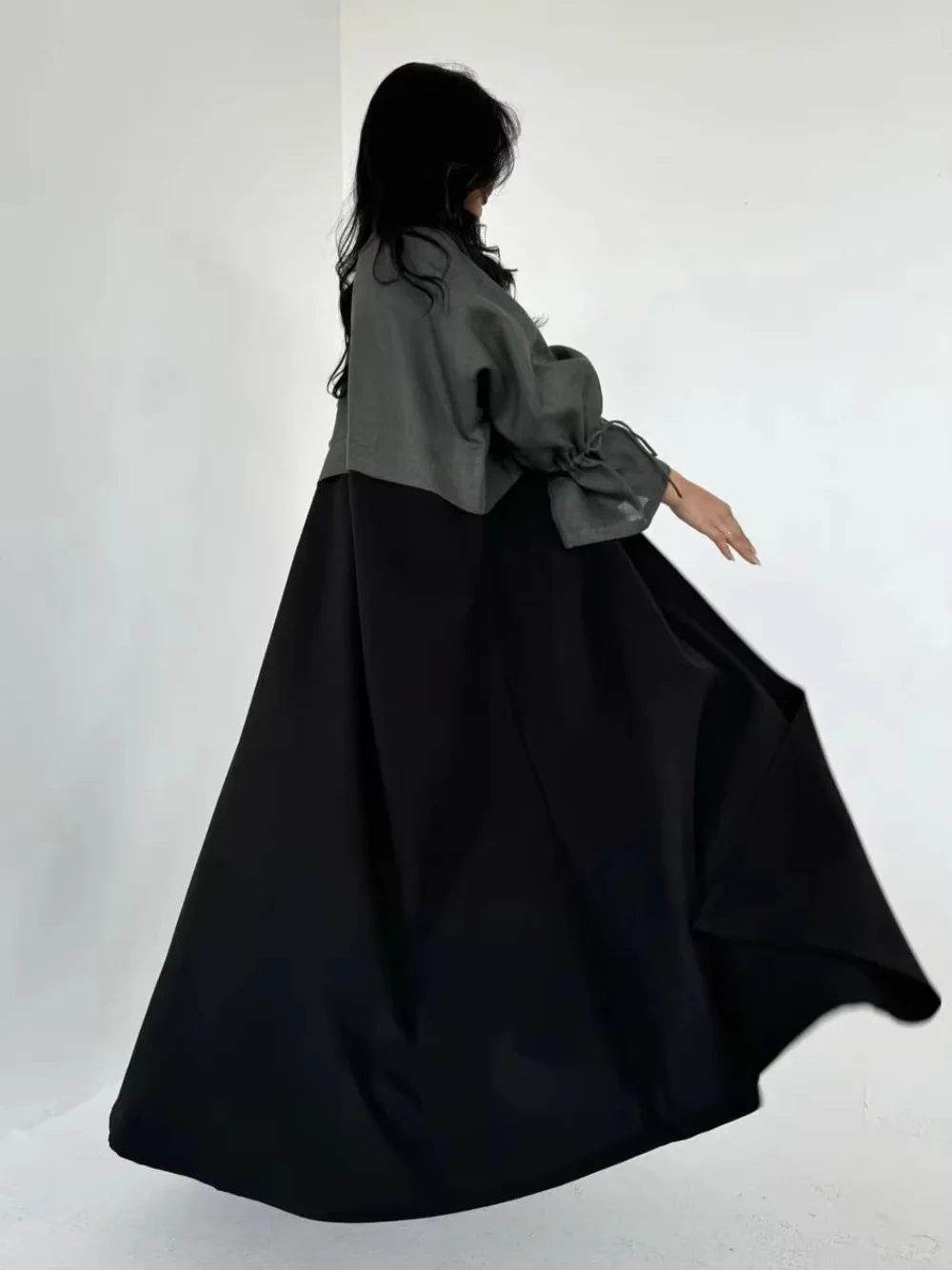 Muslim Women Abaya Dress Eid Caftan Patchwork Abayas Cardigan Casual Long Robe Kaftan Party Ramadan String Cuff Sleeve Robe 2025