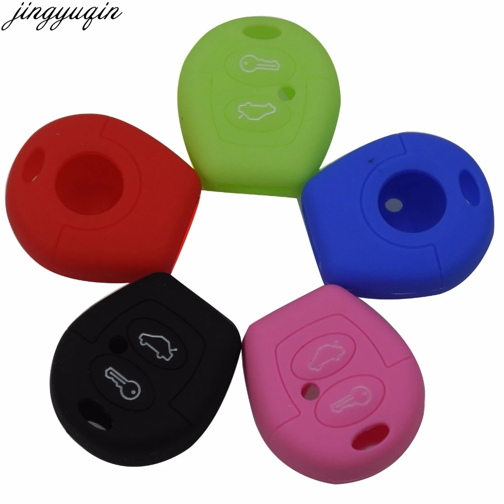 

Jingyuqin Silicone Key Case Cover For Seat Ibiza Leon Toledo Mii Altea Cordoba Arosa Alhambra Exeo FR For VW Sharan 2 Buttons