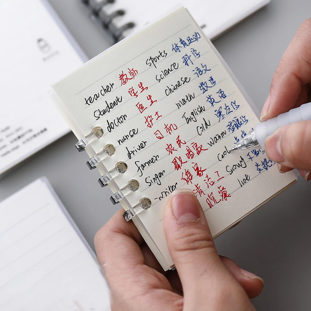 Cuadernos de bolsillo portátiles, Mini cuadernos en espiral con palabras en inglés, libros de vocabulario, notas de estudio, cuadernos de escritura, 3 uds.