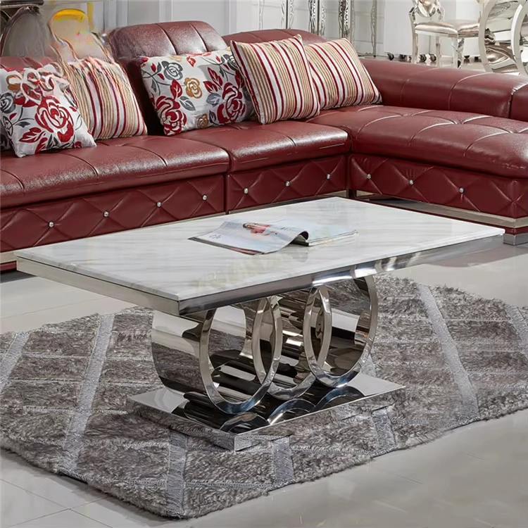 

Living room furniture metal center table coffee table Italian Nordic stone travertine intelligent luxury modern marble coffee ta
