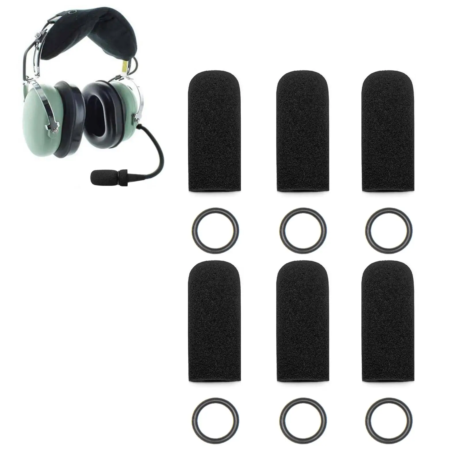 Voarmaks 6 قطع من أغطية الميكروفون الرغوي لميكروفونات ديفيد كلارك DC One-X/PRO-X2/DC-Pro X/H10-13.4/H10-60/H20/M-7/M-4/M-5/M-77/DC-87