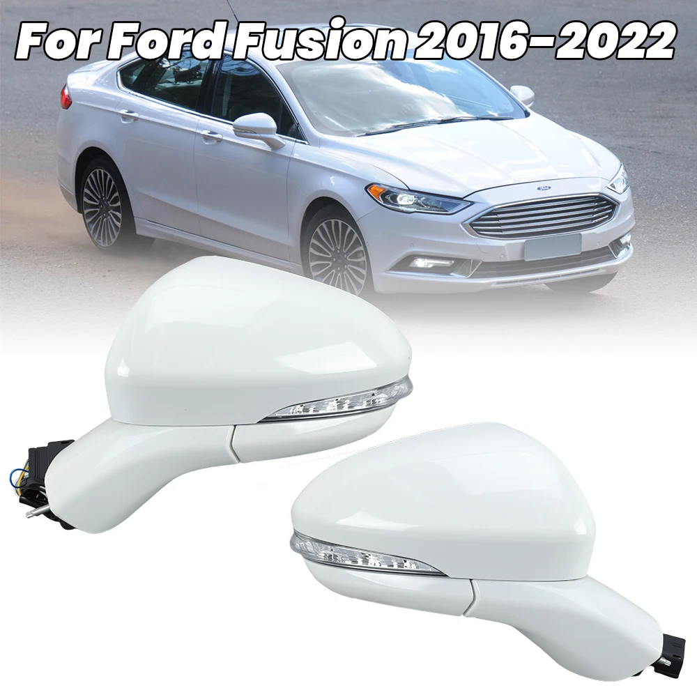 7 Wire Rearview Mirror Assembly For Ford Fusion 2016-2022 US Version Pearl White Manual Folding Side Door Mirror Car Accessories