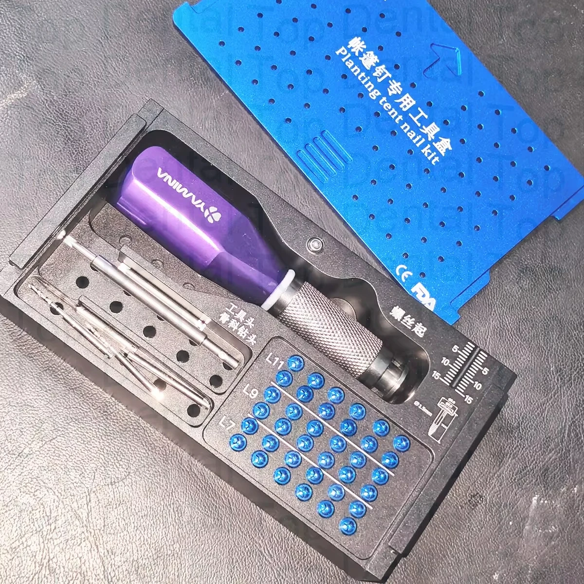 Tenting Screw Kit Dental GBR Kit Made by Medical Titanium TC4 Screw Half Thread Tenting Screw With Wrench and 4pcs Drills 36pcs