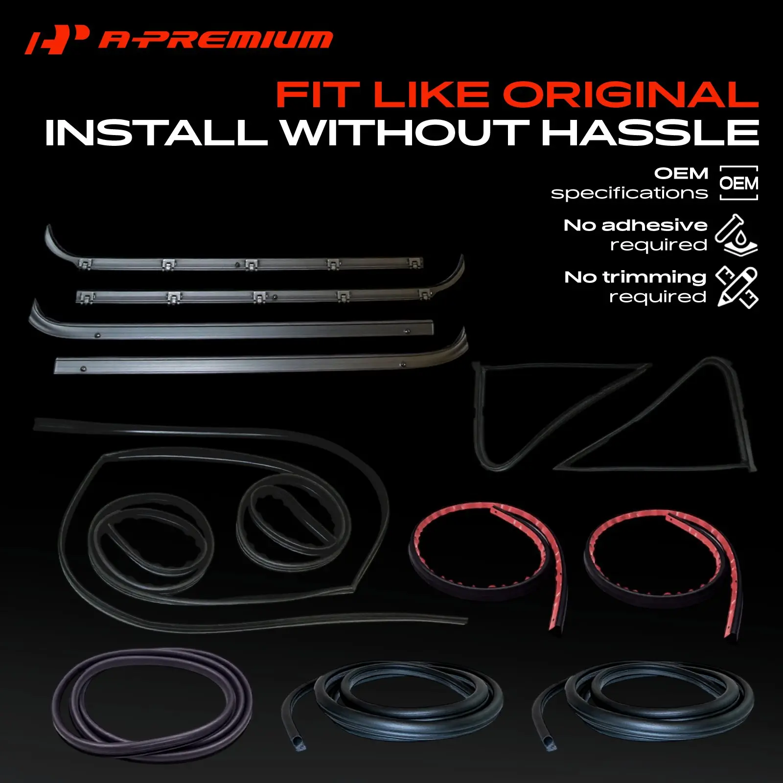 A-Premium 13pcs Front / Rear Inner & Outer Weatherstrip Seal Kits for Ford F-100 80-83 F-150 F-250 F-350 80-86