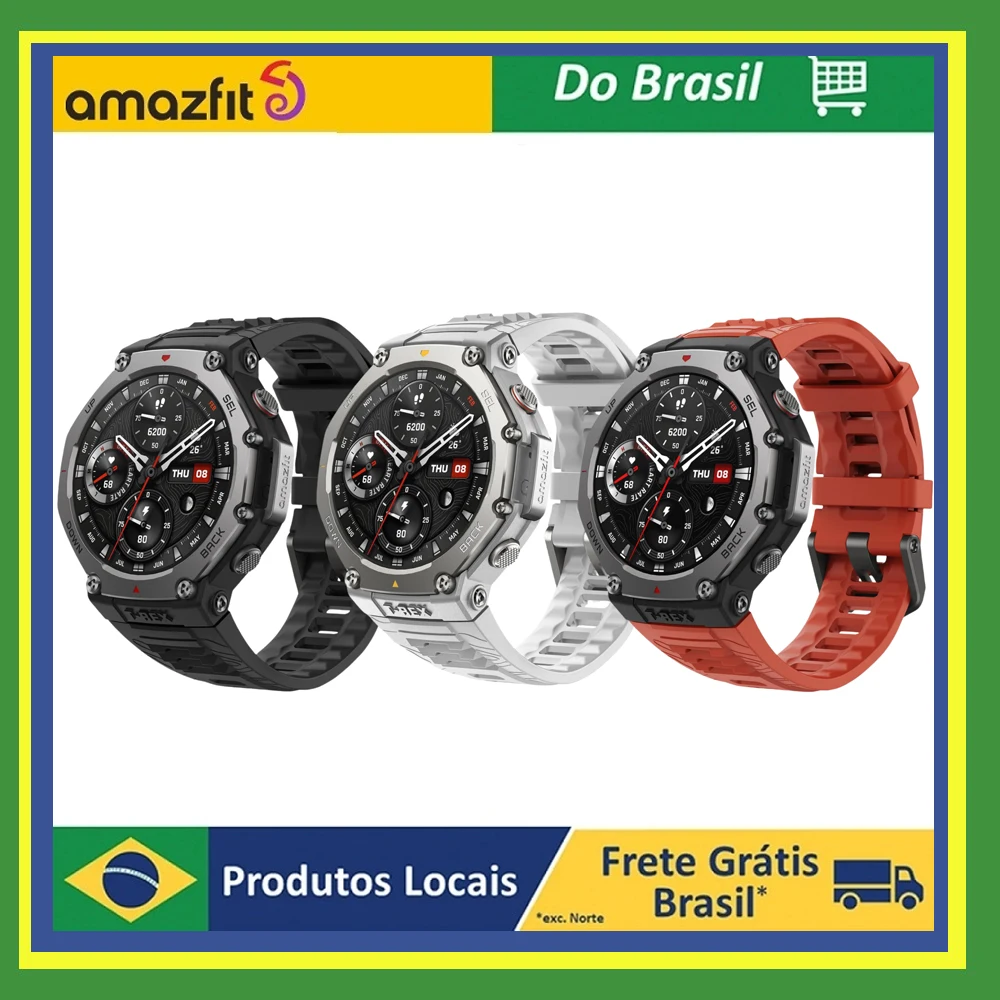 Relógio inteligente Amazfit T-rex 3 48 mm, tela de 1,5 polegadas, resistente à água até 10 atm e GPS, 170 modos de fitness/esporte, controle de voz, p