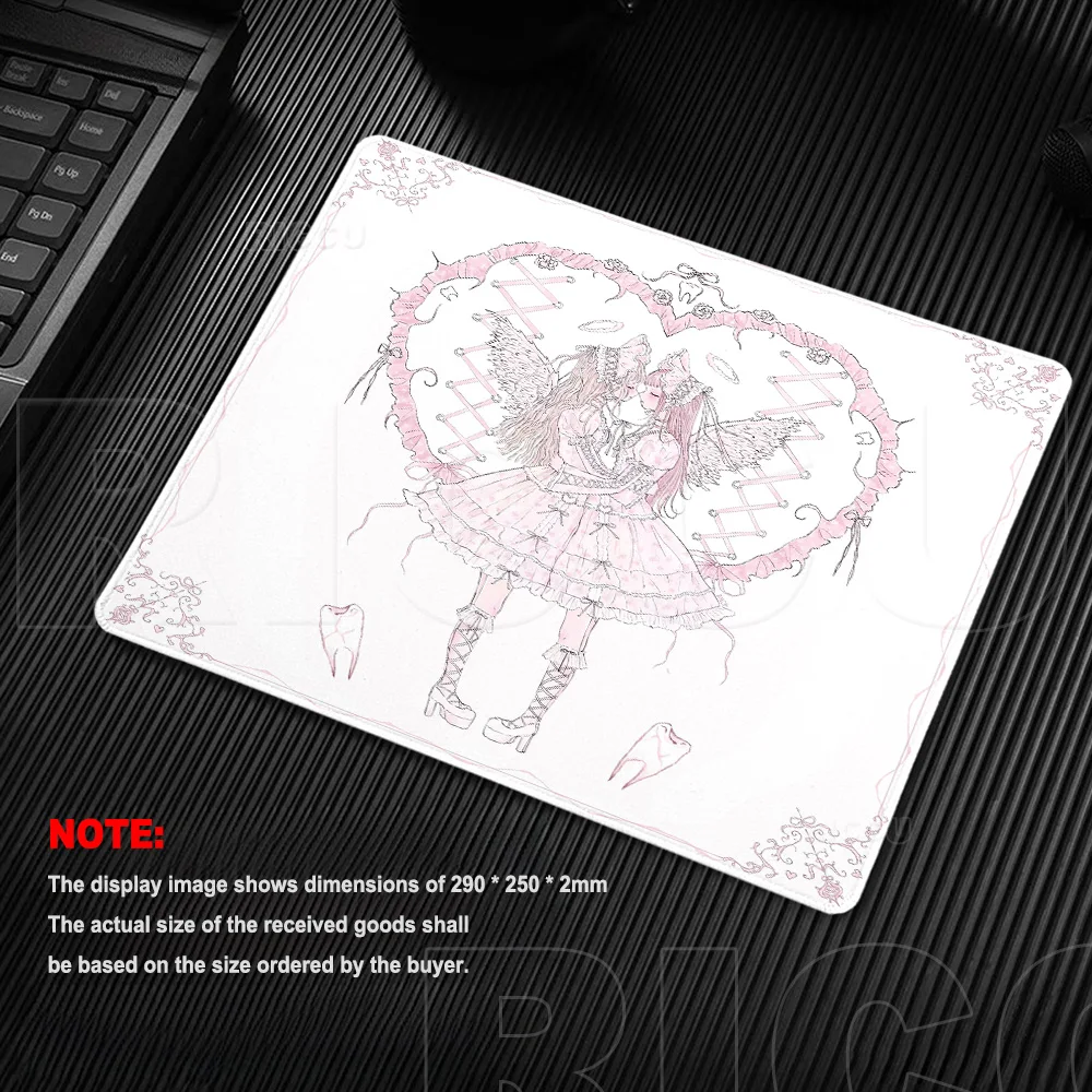 

Kawaii Pink Girls Small Mouse Pad Rubber Anti Slip Cute Laptop Mats Xs PC Gamer Home Office Setup Computer Gaming Accessories