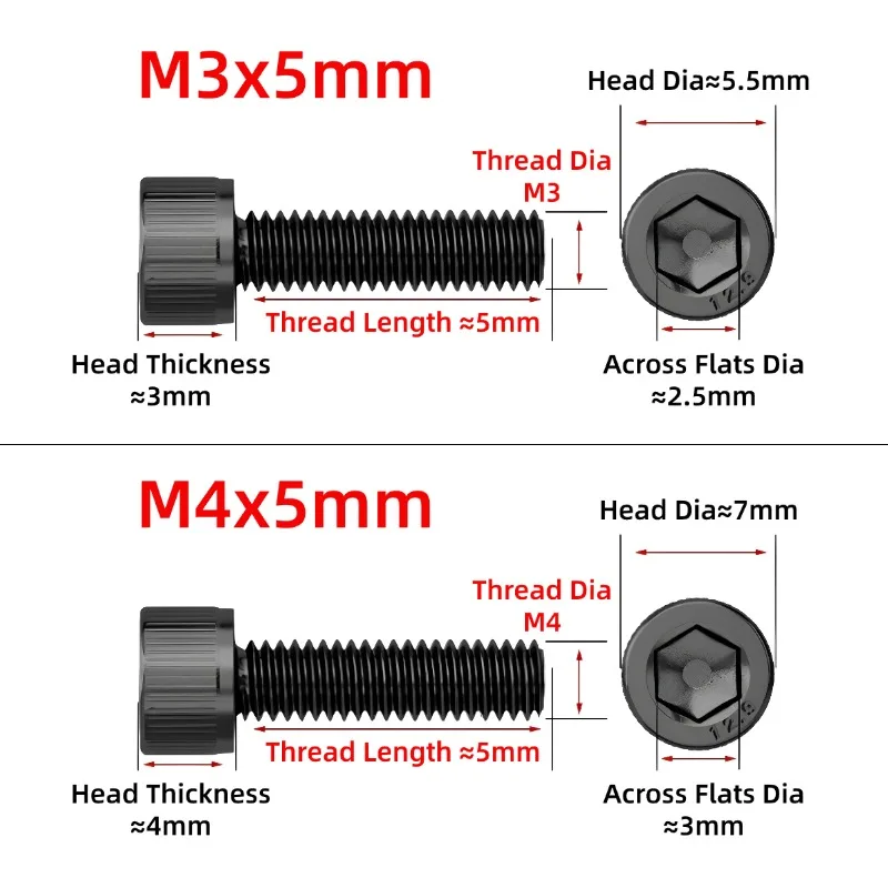 M3 M4 Socket Head Cap Screws Allen Screw 12.9 Grade High Strength Alloy Steel Hex Hexagon Socket Bolt Bolts Industrial Fasteners