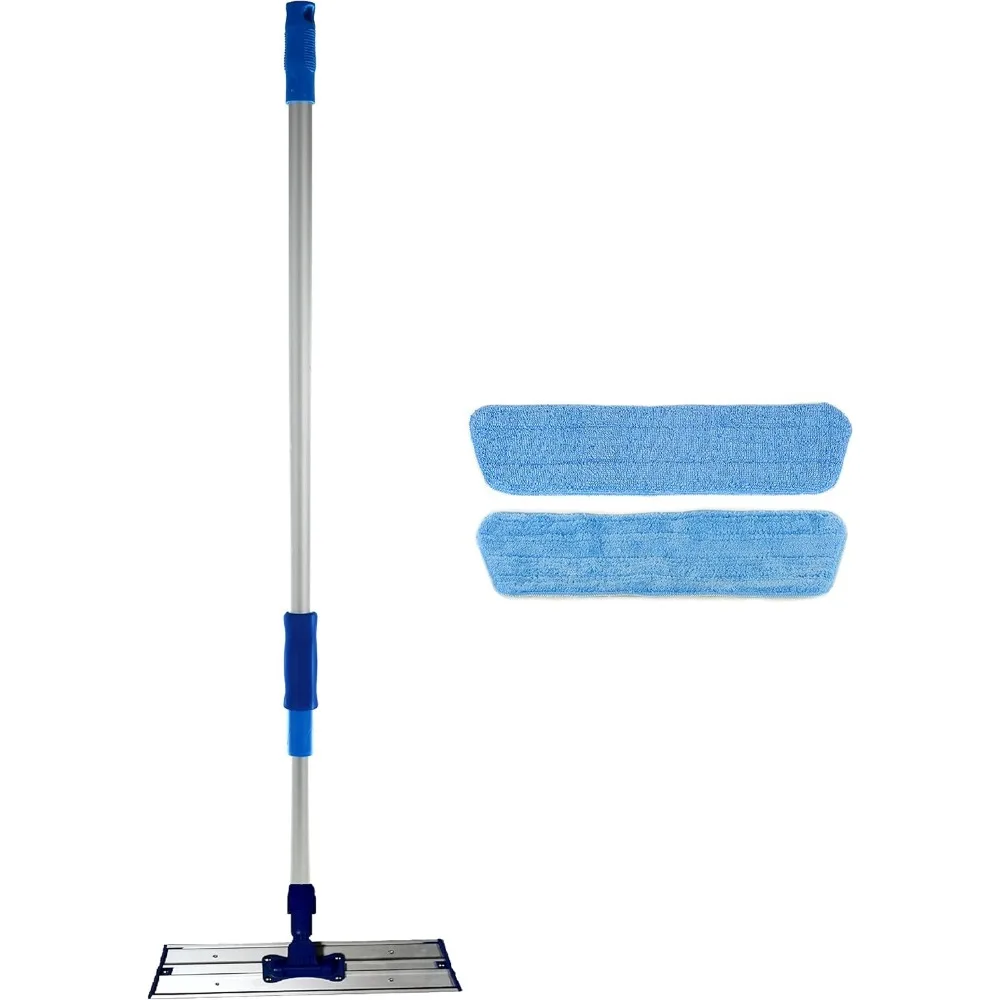 

16-Inch Commercial Microfiber Mop Kit with Two Washable Pads for All Floor Surfaces