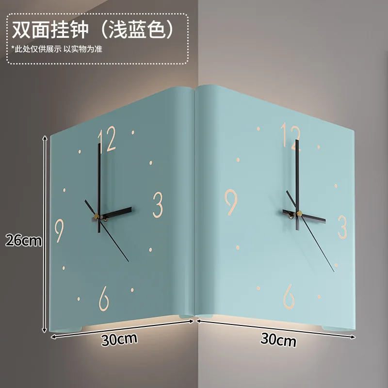 

LED Corner Wall Clock Double Sided Silent Walls Clocks Modern Simple Digital Wall Lamp Creative Night Light Home Decoration