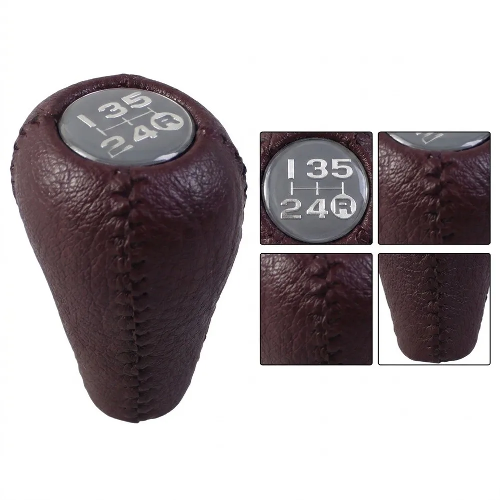 Transmission Knob Deep Wine for Red Shift Knob Deep Wine Red Artificial Leather Flat Leather Design Sleek Modern Style