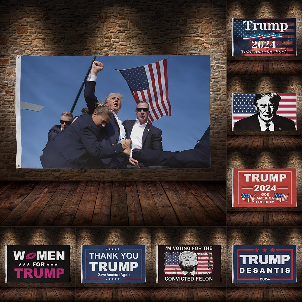 3x5 ft T-Trumps-Pes Flagge Polyester bedruckte Bier Wein Flaggen für Raum Garage Dekor