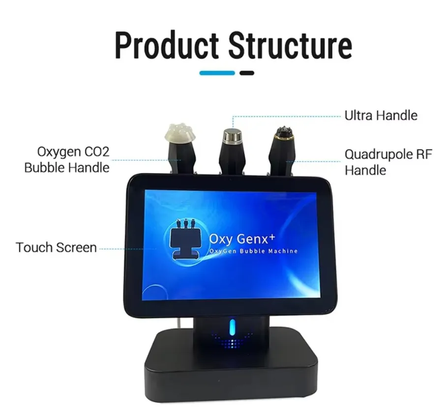 Professionale 3 in 1 Plus Ossigeno viso Detergente Co2 Ossigenazione Rimozione delle rughe Oxgan Macchina per il getto di bellezza del viso