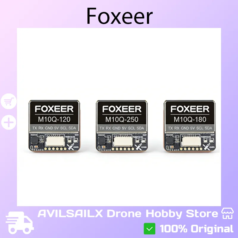 

Модуль GPS Foxeer M10Q-180/250 M10 с двойным протоколом, компасом QMC5883 и керамической антенной для FPV-систем дальнего действия