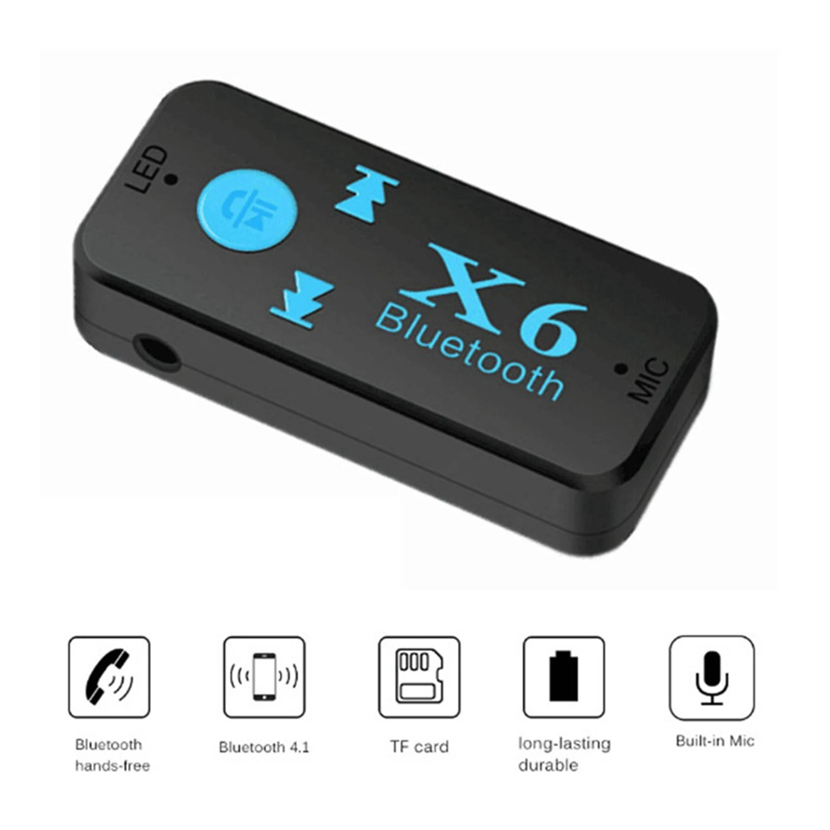ELECT-2 Set Adaptador Bluetooth USB, Receptor/Transmisor Bluetooth USB, Conector AUX-In de 3,5 Mm