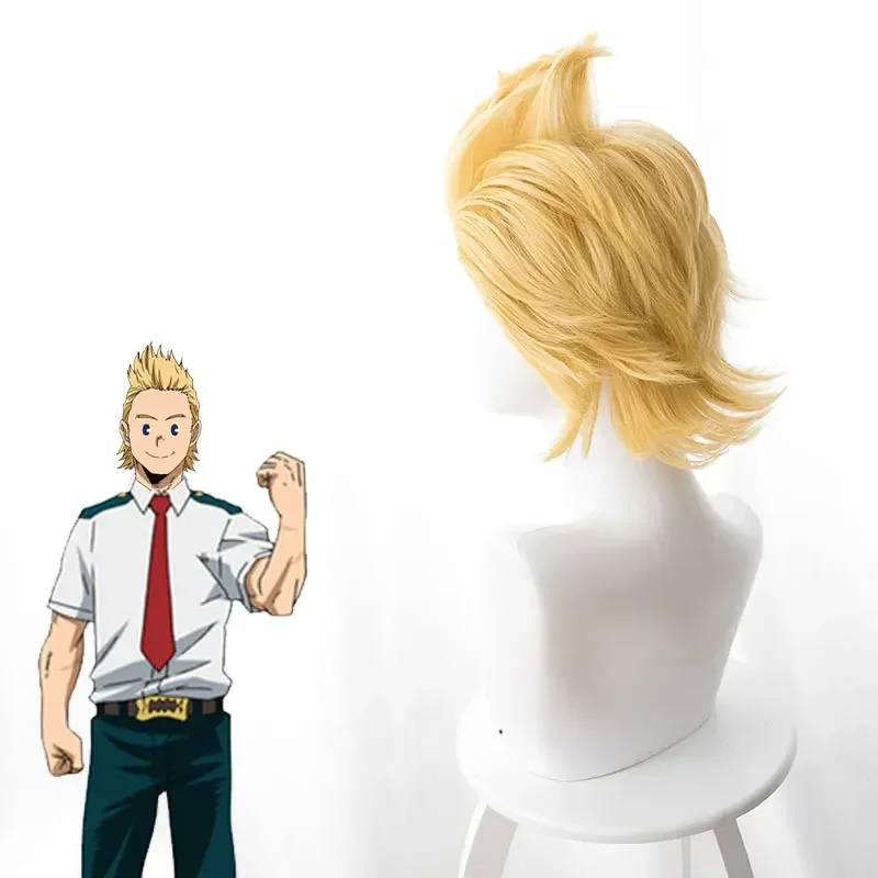 Аниме My Hero Academia Mirio Toogata Million, парик для косплея Boku No Hero Academia, косплей BIG 3, Mirio Toogata, желтые парики Аниме My Hero Academia Mirio Toogata Million, парик для косплея Boku No Hero Academia, косплей BIG 3, Mirio Toogata, желтые парики