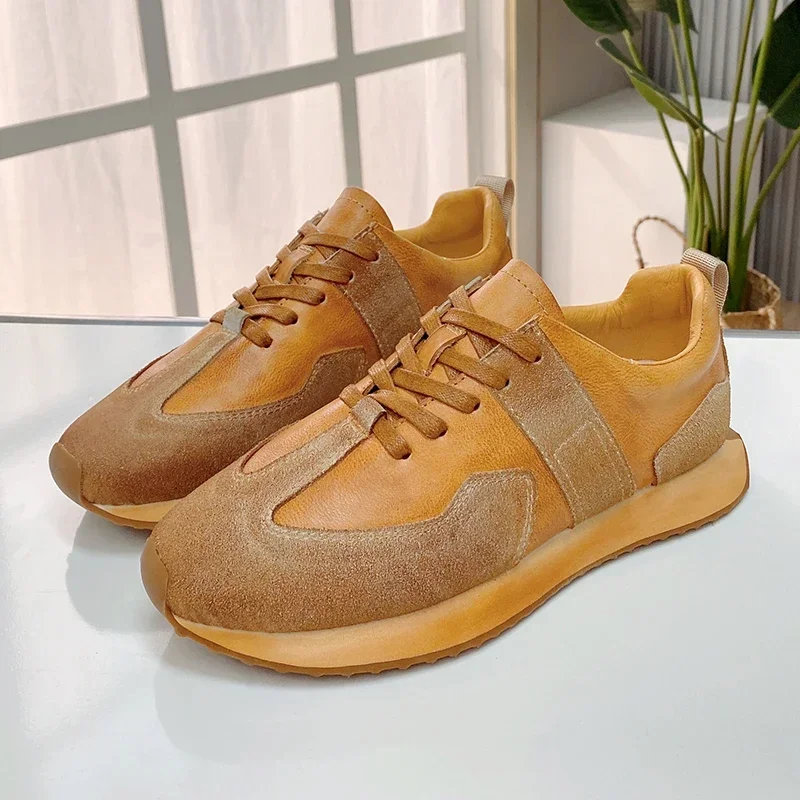 Handcrafted Retro Men's Forrest Gump Shoes Round-toe Shoes In Calf Leather Mens' Sneakers Magic Shoes That Can Take You Anywhere