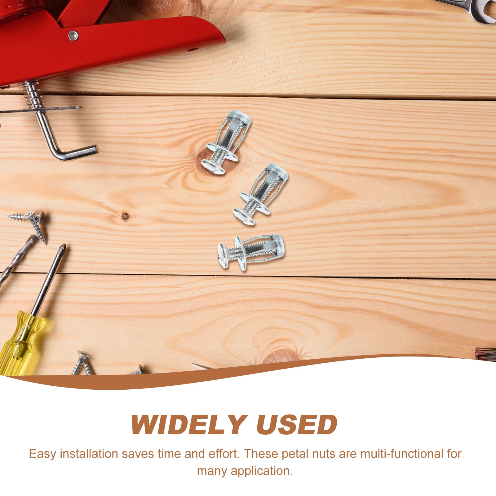 

25 Sets Rivet Nut Inserts 1/4-20 Galvanized Steel Petal Nuts Small Screw Anchor Threaded Inserts for Metal Plastic Wood