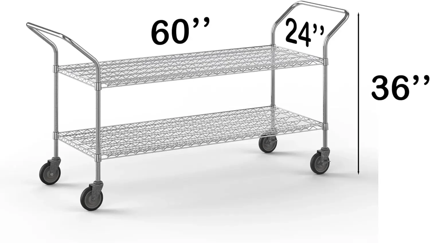 Heavy Duty Utility Cart  2-Tier NSF Commercial Storage Rack Mobile Unit  Storage and Mobility Solution for Your Business