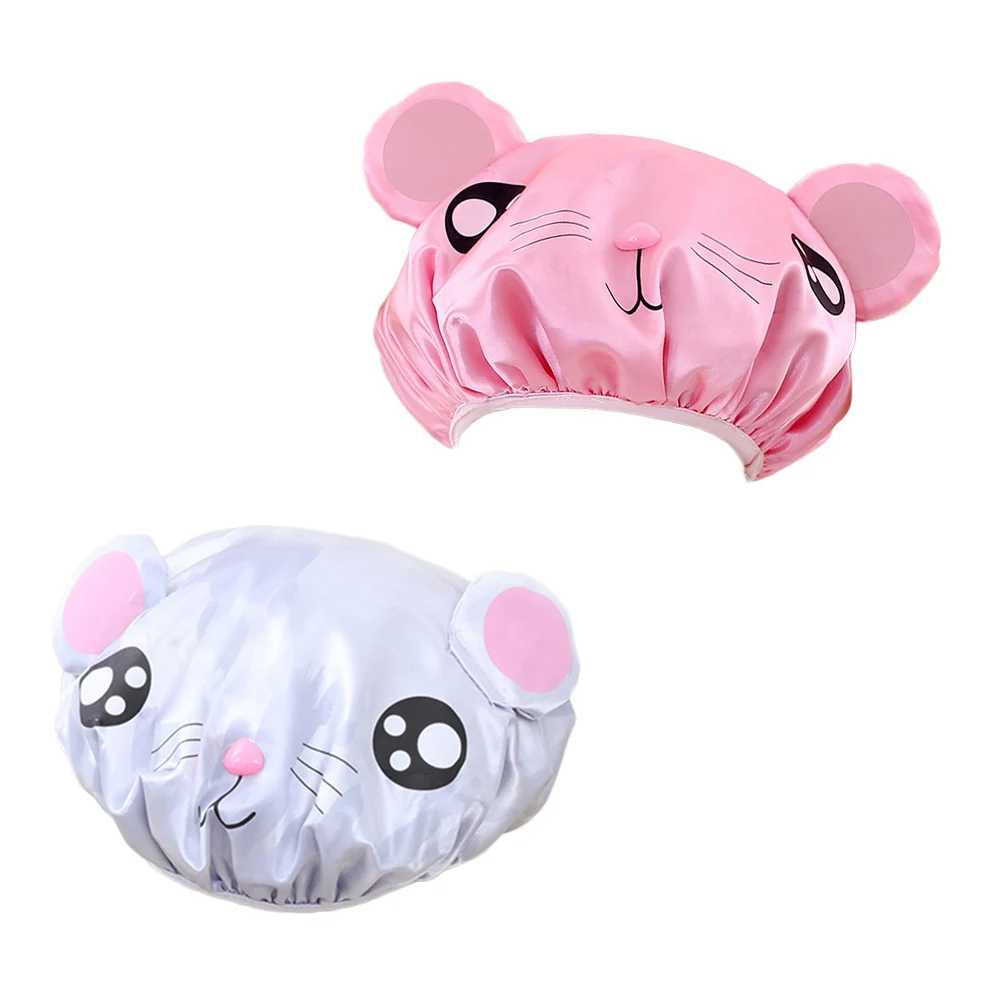 

2 шт., детская шапочка для купания, водонепроницаемая шапочка для душа с героями мультфильмов, эластичная, мягкая, складная для детей, дорожная шапочка для ванны, детская защита для ушей