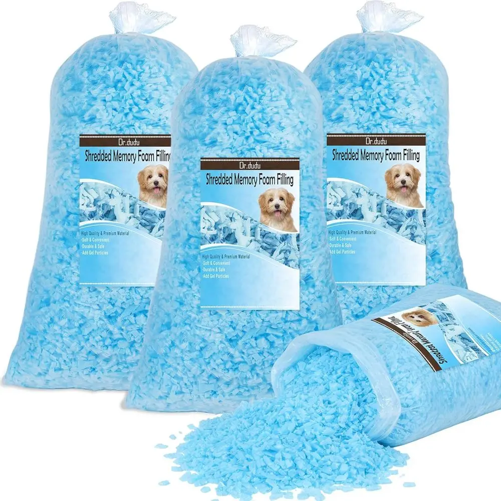 

20 lbs Bean Bag Filling, Shredded Gel Memory Foam, Premium Soft and Comfortable Pillow Stuffing for Dog Bed Chair or Couch Cushi