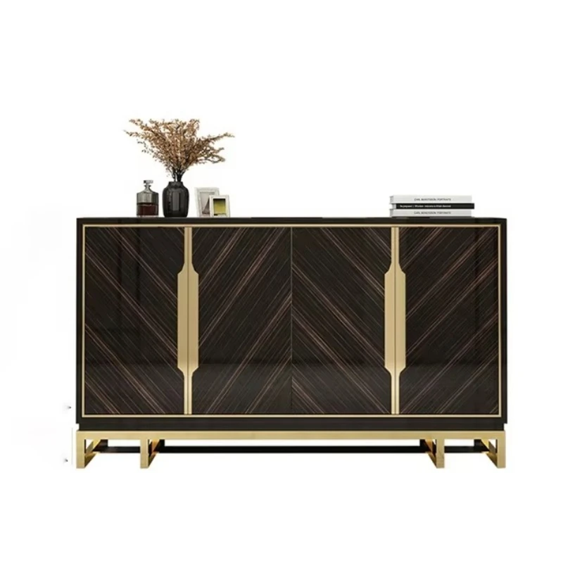 Luxury design hotel furniture Glossy sideboards Stainless steel legs