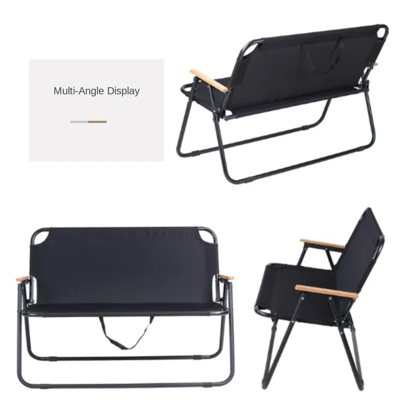 DZ Outdoor Leisure Backrest Folding Picnic Chair Camping Double Foldable Chair Convenient Beach Chair Outdoor Multiplayer Chairs