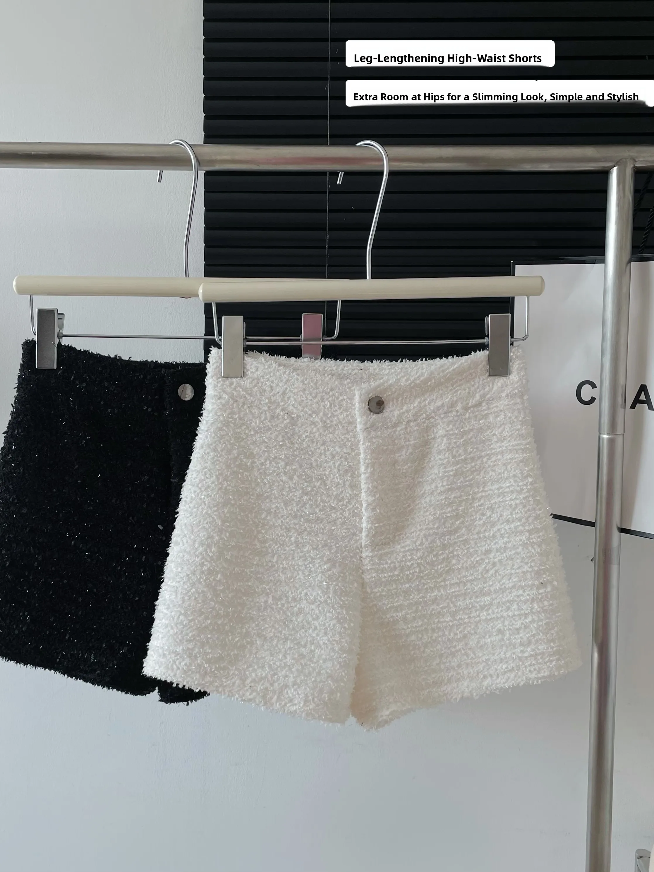 High Waist A-Line Wide Leg Short Pants for Women Autumn Winter New Style Commute Versatile Small Size Woolen Check Patterned