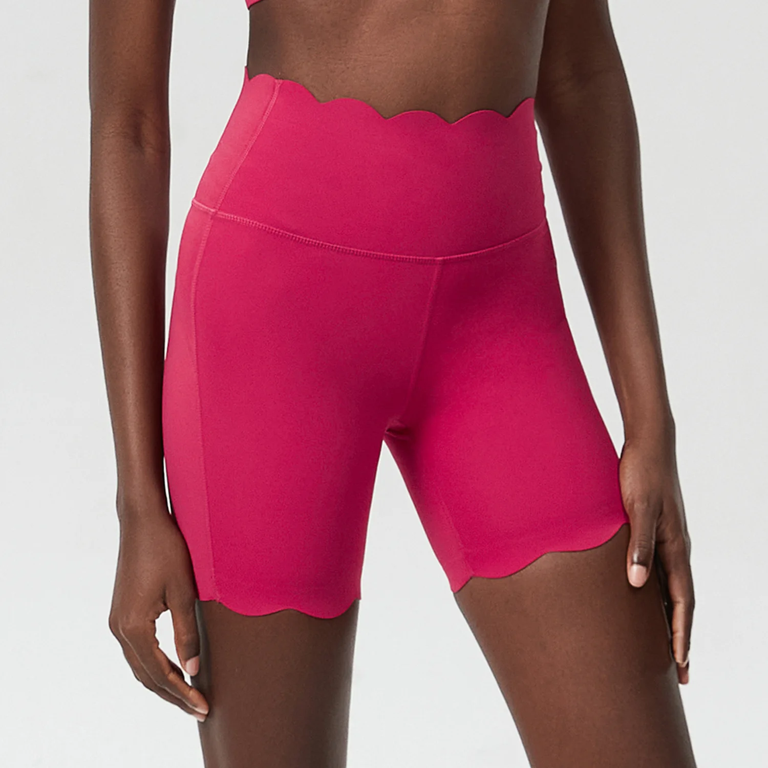 

Small wave yoga pants,high-waisted sports and fitness tight mid-length pants,large-sized capri pants,quick-drying cycling pants