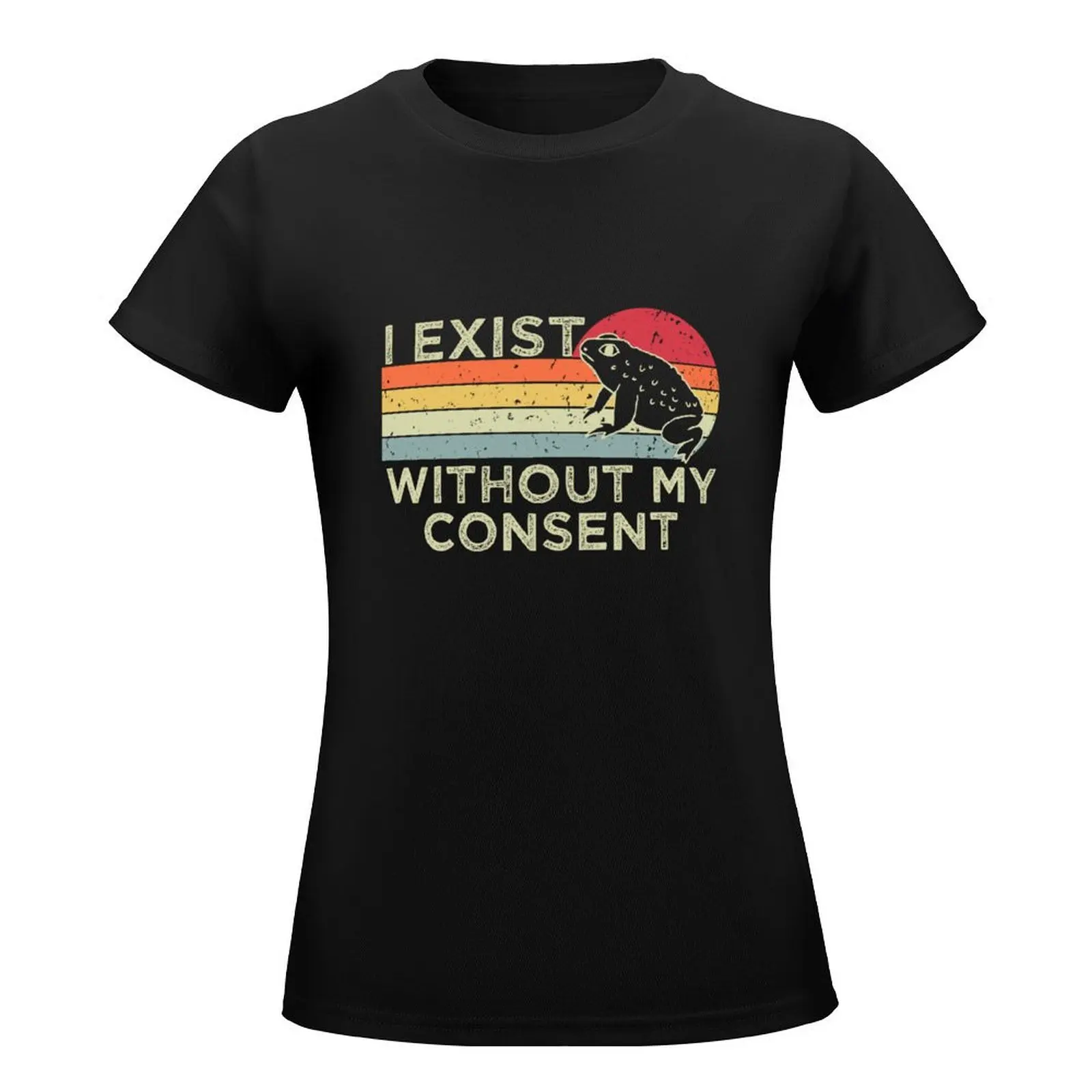 i exist without my consent , funny frog T-Shirt aesthetic clothes Aesthetic clothing cute clothes Women clothing