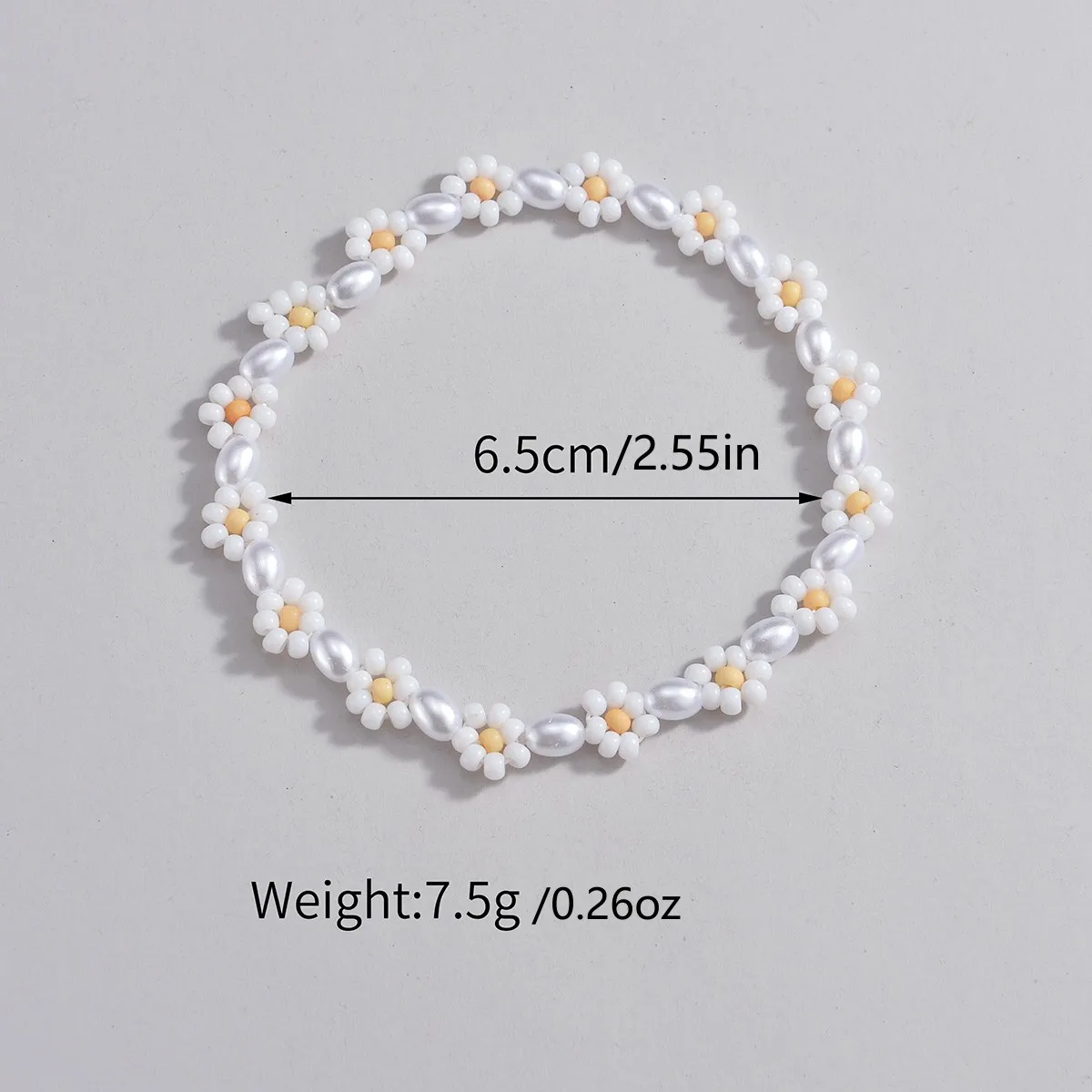 Bohemian style rice bead flower mixed with pearl women\'s beach anklet