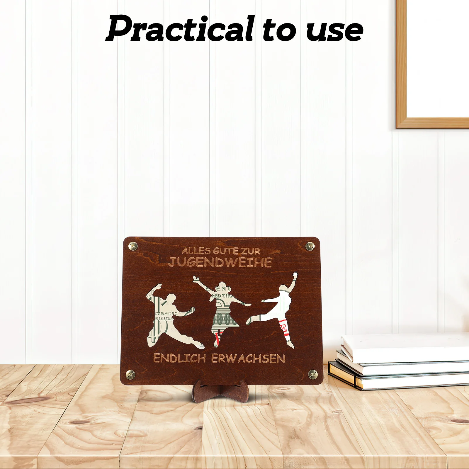 

Wooden Rectangular Money Holder Cash Wallet Portable Graduation Money Container Gift Box Graduation Cash Wallet