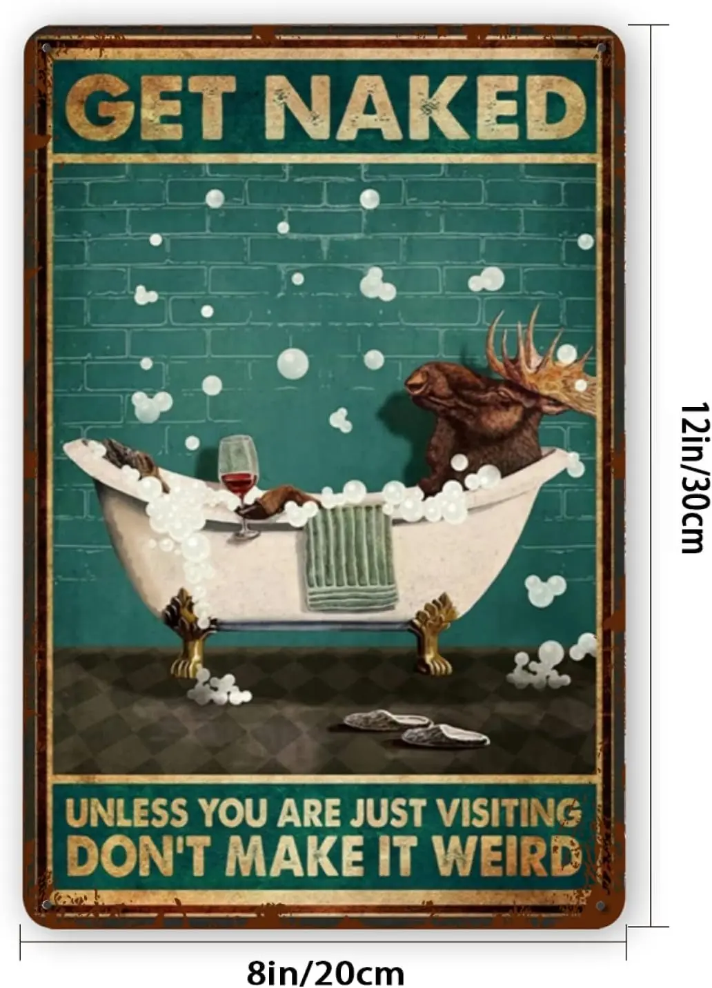 Moose Tin Sign Wall Decor - Moose Get Unless You are Just Visiting - Retro Metal Sign for Home Kitchen Bathroom Farm Garde