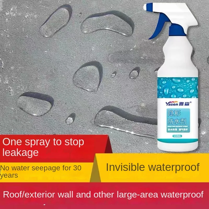 500ml Penetrating Nano-water Repellent Transparent Spray Glue Toilet Tile Exterior Wall Roof Leak-trap Waterproof Coating