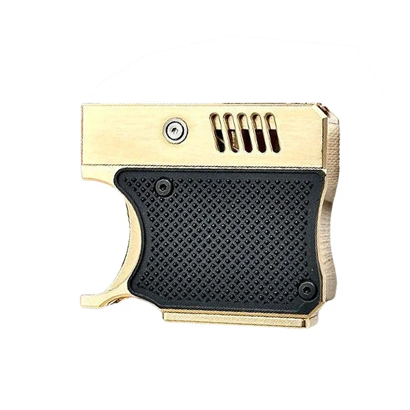 New Design Rare Brass Creative Kerosene Lighter Insurance Catapult Semi Automatic Gun Retro Personalized Gift