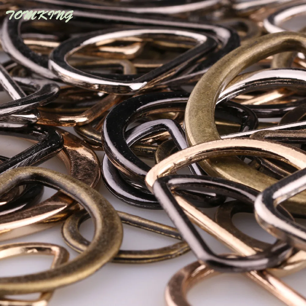 

50pcs/lot 15mm/20mm/25mm/30mm/40mm silver black bronze gold type D ring Connection alloy metal shoes bags Buckles in clothing