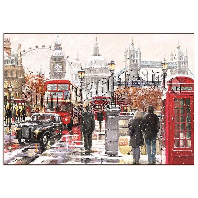 Full Square Diamond Embroidery Great Britain London 5D Diy Diamond Painting Cross Stitch Mosaic Decoration Needlework Gift