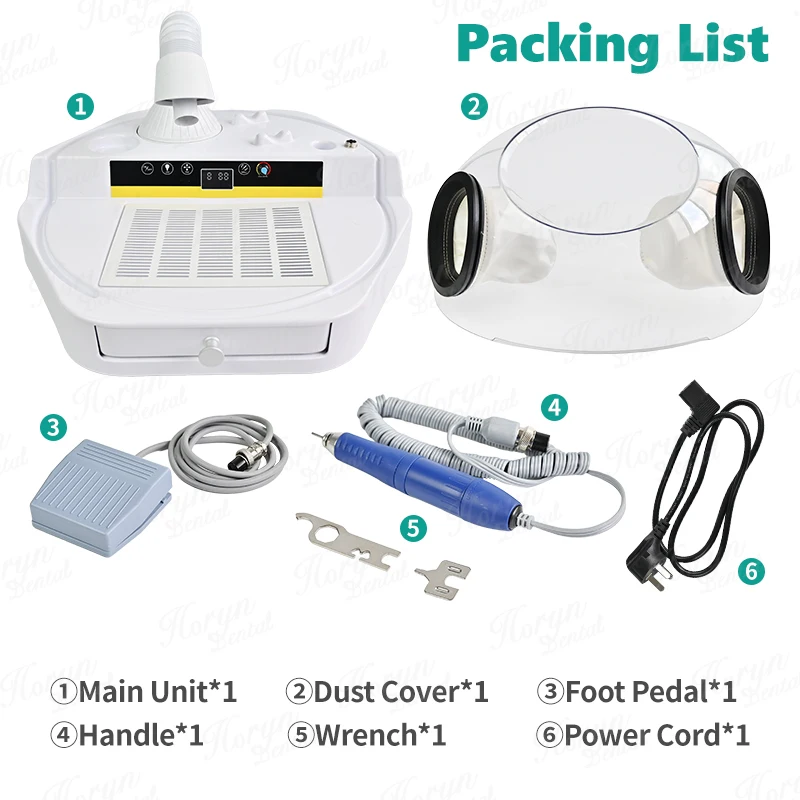 Dental Dust Collector Vacuum Cleanner Shadowless LED Light Silent Brushless Handle Sandblast Grind Polish Box For Dental Clinic