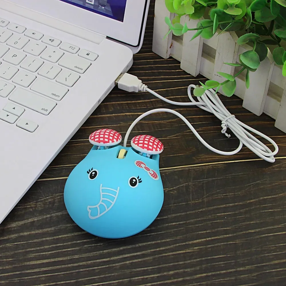 Professional Wired Mouse Cute Cartoon Animal Tiger Design 3D Kid Mouse USB Optical Small Mice 1200 DPI USB Optical For Laptop PC