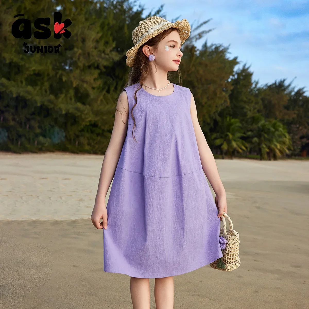 فستان صيفي خفيف بدون أكمام للفتيات الصغيرات من اسأل فستان الأميرة الطويل للسفر والعطلات #3