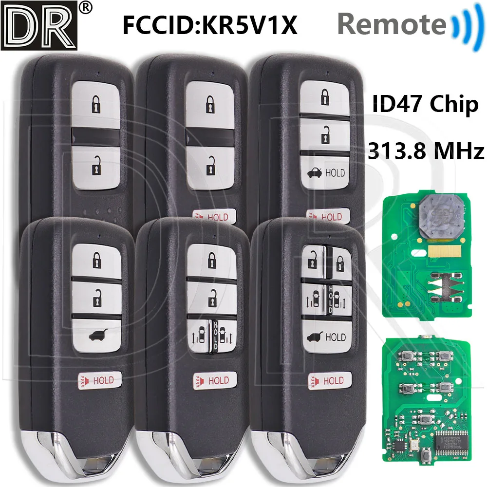 

Отличный 313,8 МГц KR5V1X ID47 чип бесконтактный автомобильный дистанционный ключ для Honda Fit Accord Odyssey Venzel Clarity New Inspire Jazz XRV