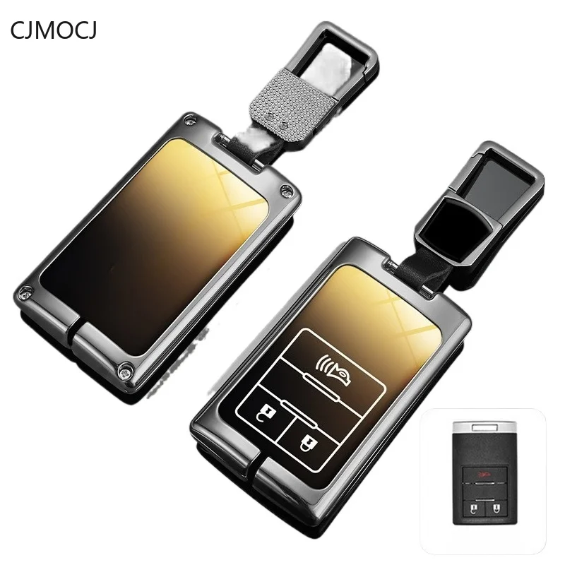 Premium Zinc Alloy Key Cover Case for Cadillac SRX/SLS/Seville/XTS/Escalade/CTS - Protective Key Fob Shell Keybag Keychain