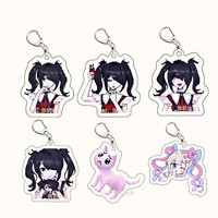 Needy Girl Overdose Anime Keychain Women KAngel Amechan Acrylic Key Chain Man NGO Key Ring Bag Pendant Ornament Accessories Gift