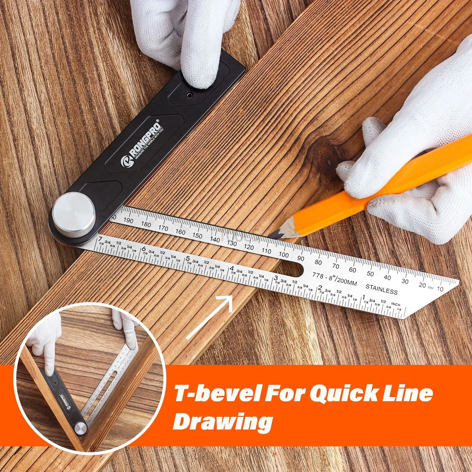 

Т-образная измерительная линейка для деревообработки, прочная складная угловая линейка, удобные прецизионные измерительные инструменты для горизонтальной маркировки