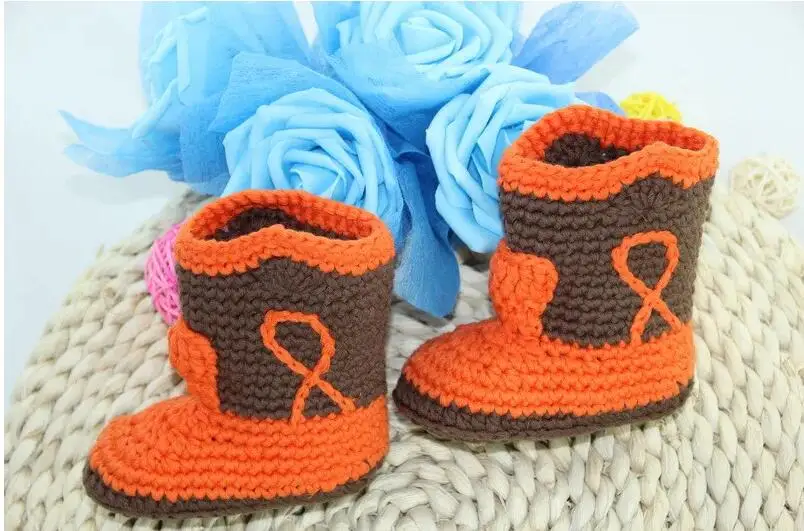 

Special clearance- 100% cotton Pure hand-crocheted Boots Baby boys Boots Baby girls Cowboy boots Size: 11cm,12cm