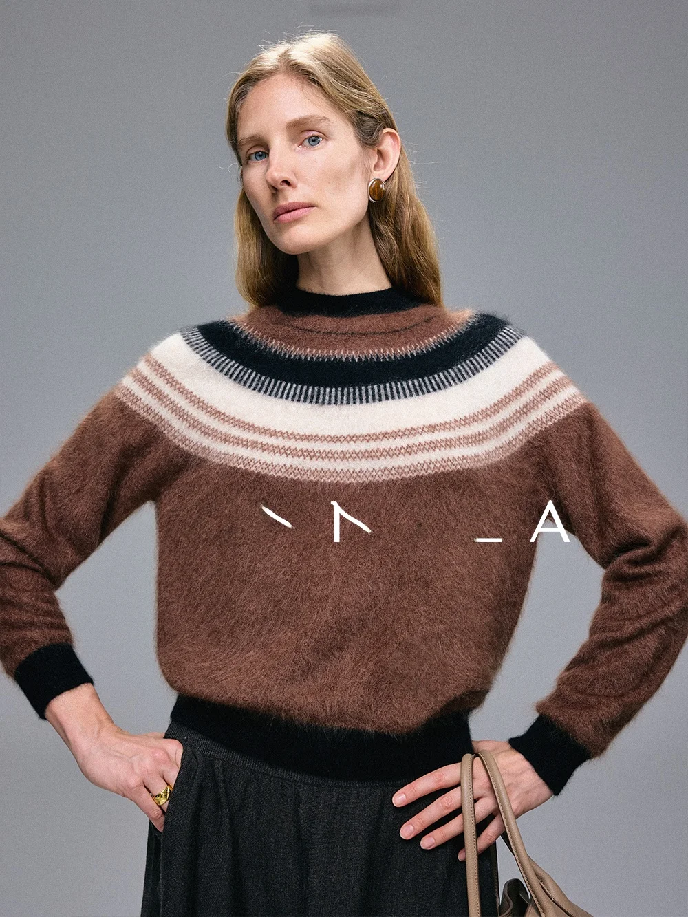 

Женский зимний свитер Mannala Rare Velvet Fce Fair Isle с круглым вырезом, прямого кроя, из мягкого кашемира, с длинными рукавами