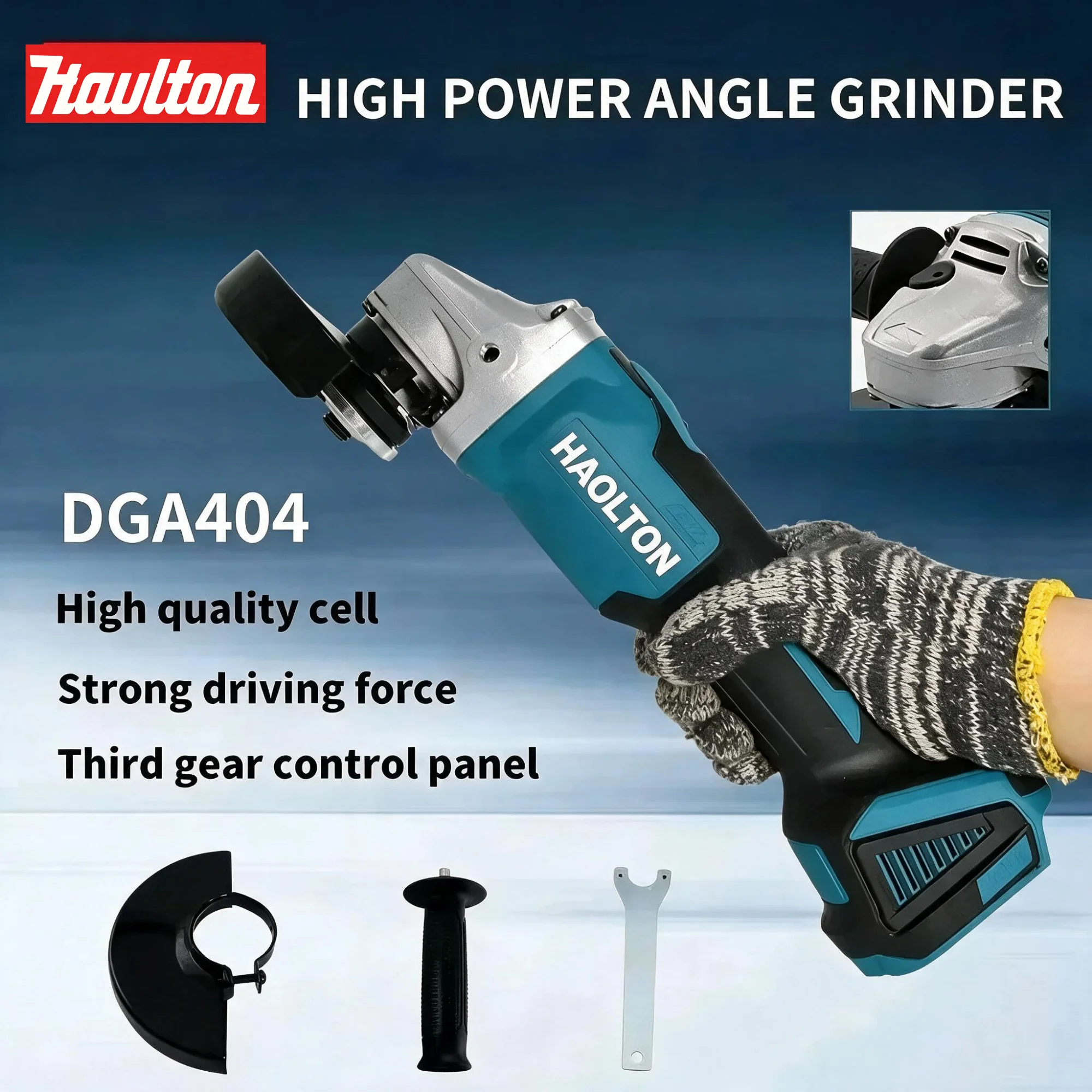 Brushless Angle Grinder Battery Powered - Makita 18V HAOLTON DGA404 Bürstenloser Lithium-Akku-Winkelschleifer,