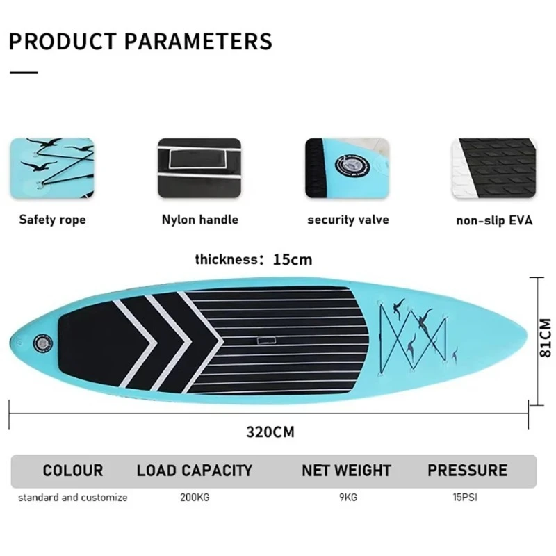High-Quality Water Sports Inflatable Sup Board Stand Up Paddle Board Stable Floatation for All Skill Levels Durable Material