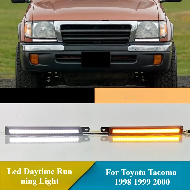 لتويوتا تاكوما 1998 1999 2000 Led النهار تشغيل ضوء الضباب مصباح المصباح شرائط الزخرفية الأبيض DRL ديناميكية بدوره إشارة #1